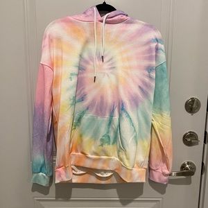 Pastel colored tie dye hoodie